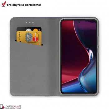 Telone dirbtinos odos atverčiamas dėklas - juodas (Motorola Moto G72) Telone dirbtinos odos atverčiamas dėklas - juodas (Motorola Moto G72)